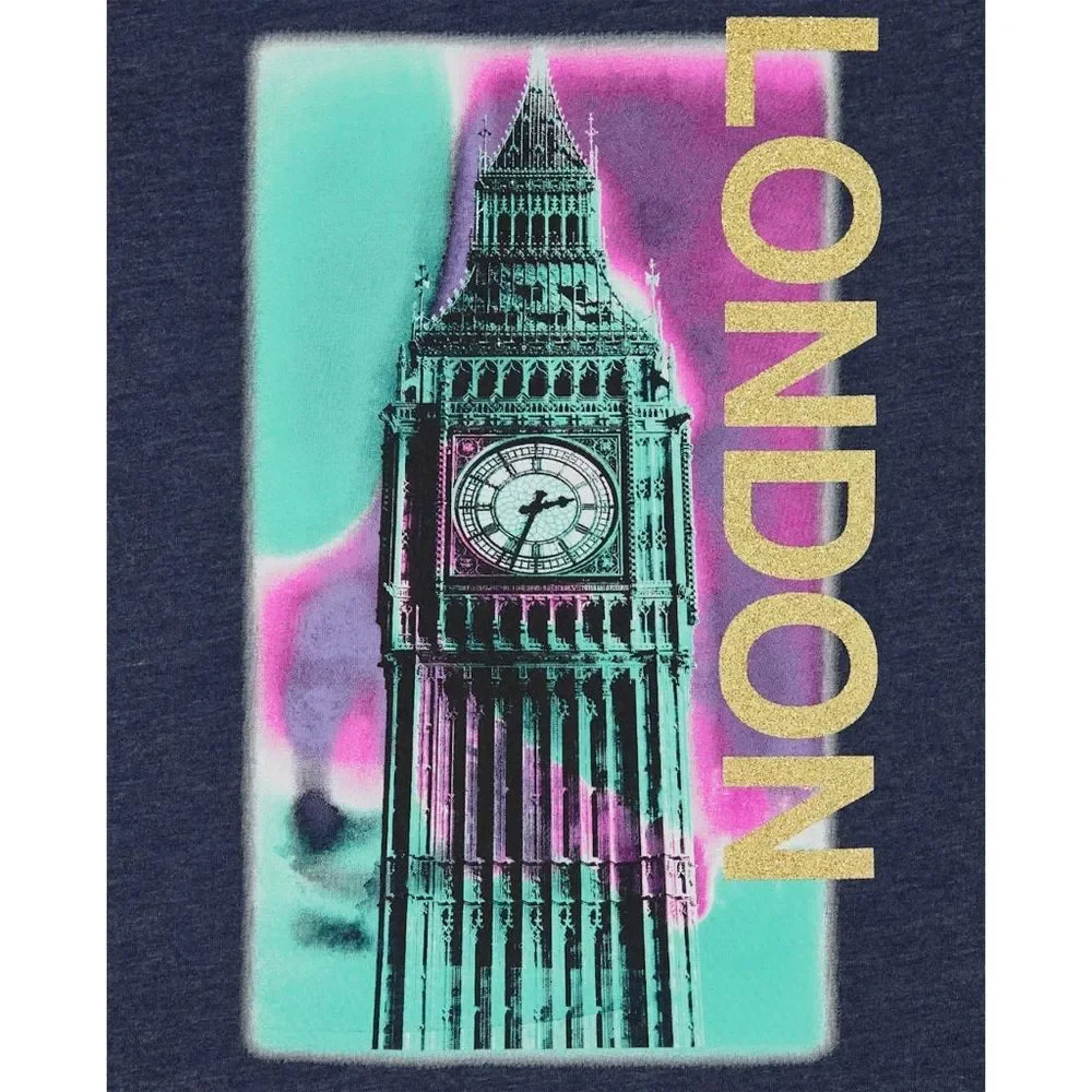 Girls New York Empire State Building & London Big Ben T-shirt Set Size S 5/6